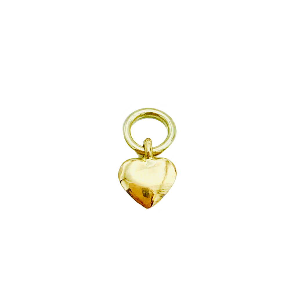 9ct Yellow Gold Heart Charm Pendant (No Chain)