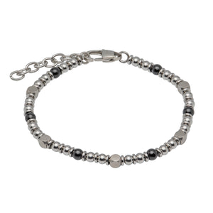 Unique & Co | Stainless Steel Bracelet with Onyx Beads