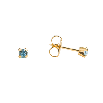 Studex Tiny Tips 3mm March Aquamarine Stud Earrings