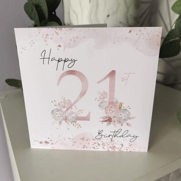 Floral 21st Birthday Card