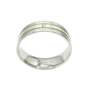 
            
                Load image into Gallery viewer, Platinum and 9ct Yellow Gold Diamond Gents Wedding Ring
            
        