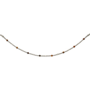 Unique & Co | Stainless Steel Necklace with Tigers Eye Beads