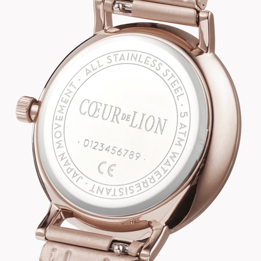 Coeur De Lion Watch | Round Champagne Sunray Milanese Stainless Steel Champagne