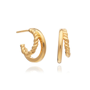 Rachel Jackson Illusion Gold Plated Huggie Hoop Earrings