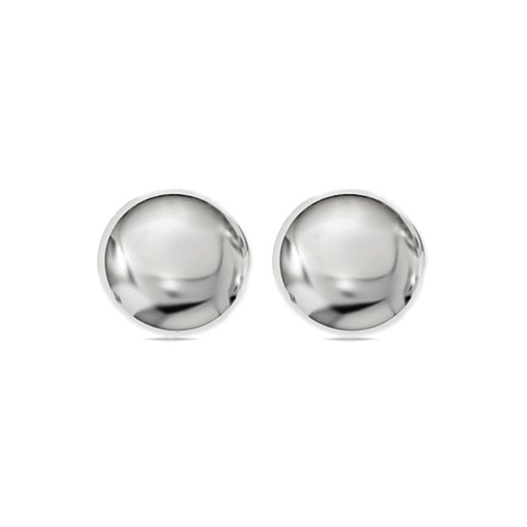 9ct White Gold Button Stud Earrings - Maudes The Jewellers