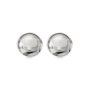 9ct White Gold Button Stud Earrings - Maudes The Jewellers