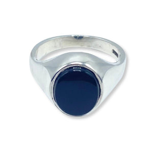 Sterling Silver Gents Onyx Signet Ring