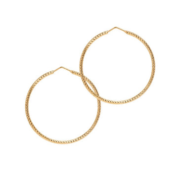 The Hoop Station | Sparkly Diamond Cut Roma Hoop Earrings | Gold | 5 Size Options