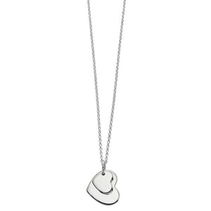 Sterling Silver Double Heart Tag PENDANT