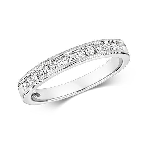 9ct White Gold, Diamond Half Eternity Ring