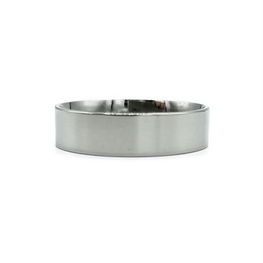 9ct White Gold Gents Wedding Ring 6mm