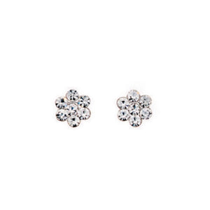 Sterling Silver Crystal Flower Stud Earrings - Maudes The Jewellers