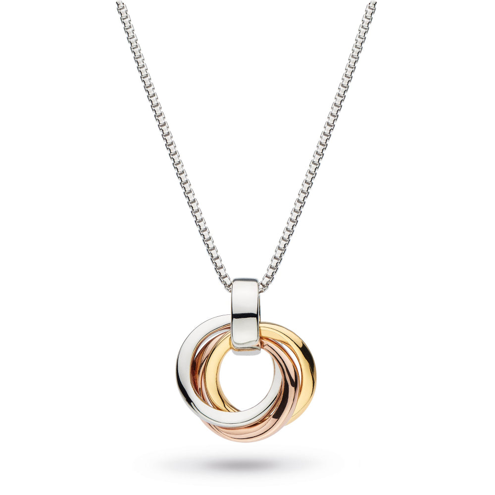 Kit Heath | Bevel Trilogy Small Three Tone Silver and Gold Necklace