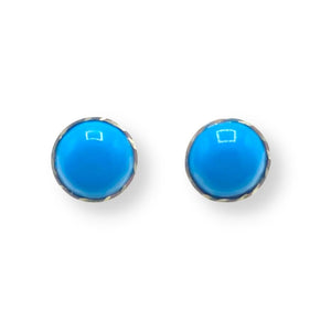 9ct Yellow Gold Cabochon Turquoise Stud Earrings