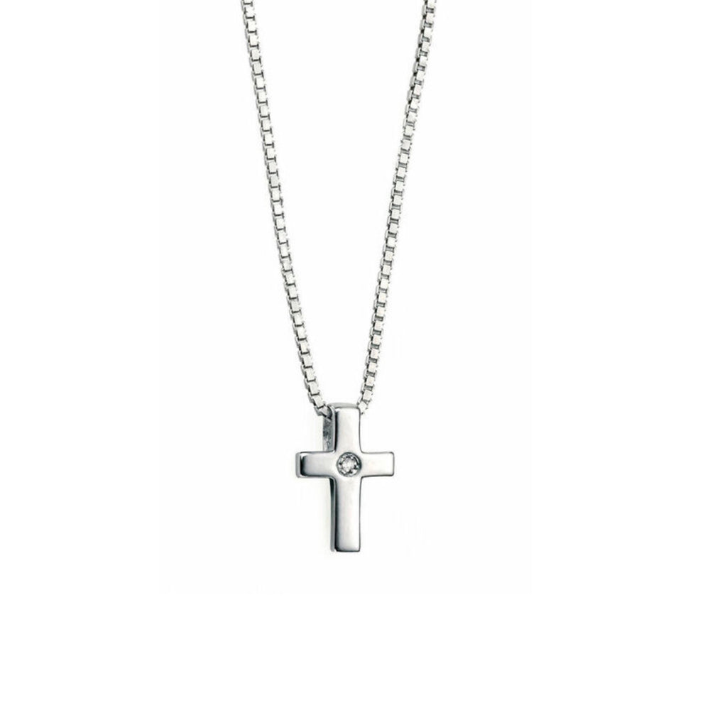 D for Diamond | Silver Cross Pendant