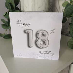 Balloon 18th Birthday Card