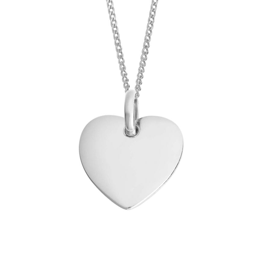 Sterling Silver Heart Tag Pendant