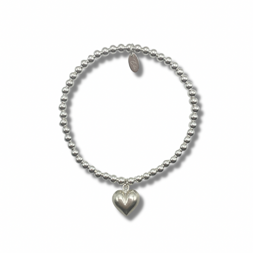 Ettie Medium Bead Puffed Heart Bracelet