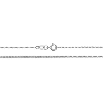 18ct White Gold Thin Cable Chain 20”