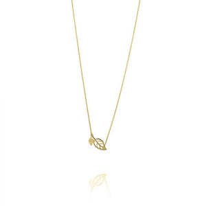 9ct Yellow Gold Leaf Necklace - Maudes The Jewellers