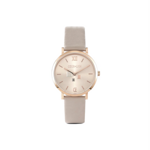 Coeur De Lion Watch | Round Champagne Sunray Bracelet Leather Taupe