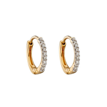 9ct Yellow Gold and Diamond Huggie Earrings