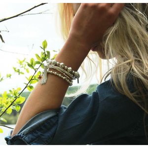 ChloBo Feature Bead Tassel Bracelet - Silver - Maudes The Jewellers