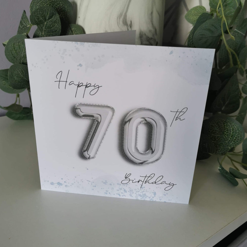 Balloon Happy 70th Birthday Card