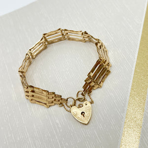 Pre Owned 9ct Yellow Gold Gate Bracelet