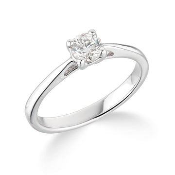 9ct White Gold Solitaire Diamond Engagement Ring