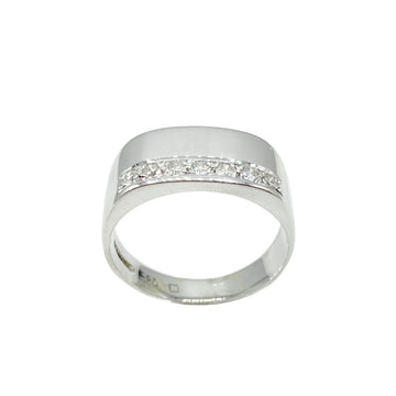 9ct White Gold Gents Diamond Signet Ring
