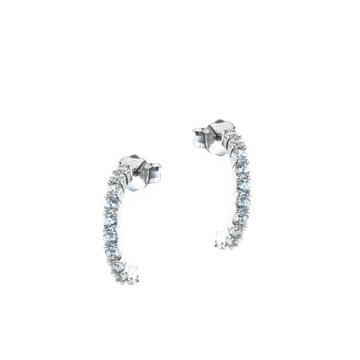 Real Effect | Sterling Silver Half Hoop CZ earrings