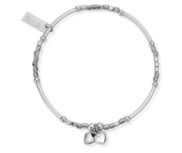 ChloBo | Mini Noodle Cube Double Hearts Bracelet