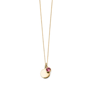 October Birthstone Pendant With Engravable Disk