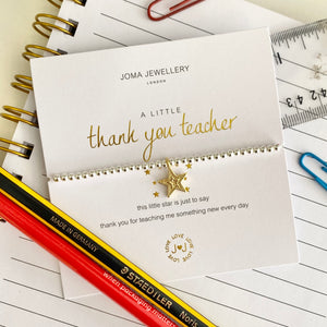 Joma Jewellery | Thank You Teacher Star Bracelet