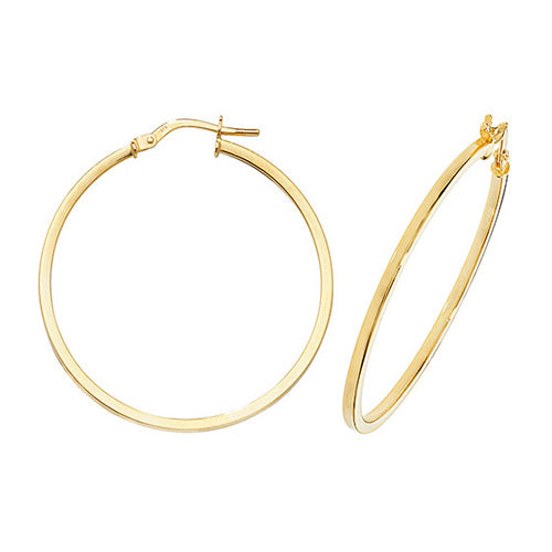 
            
                Load image into Gallery viewer, 9ct Yellow Gold 30mm Hoop Earrings
            
        