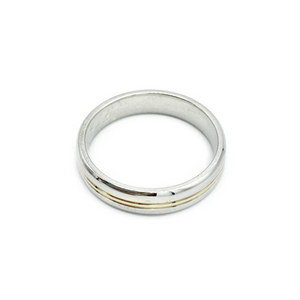 
            
                Load image into Gallery viewer, 9ct Yellow and White Gold Wedding Ring 4mm
            
        