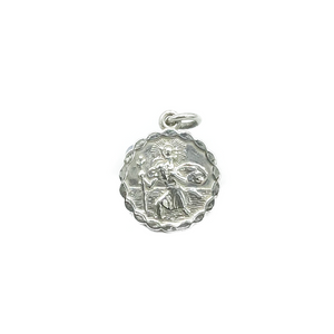 Sterling Silver Round St Christopher (No Chain)
