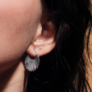 Kit Heath | Radiance Silver Grande Fan Hoop Earrings