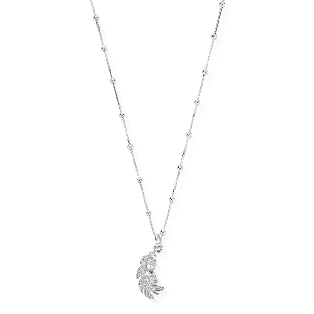 ChloBo | Bobble Chain Heart In Feather Necklace