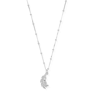 ChloBo | Bobble Chain Heart In Feather Necklace