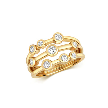 18ct Yellow Gold and Diamond Bubble ring