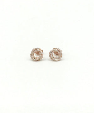 9ct Rose Gold and Diamond Knot Earrings - Maudes The Jewellers
