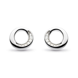 Kit Heath | Bevel Cirque Pavé Silver Stud Earrings