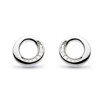Kit Heath | Bevel Cirque Pavé Silver Stud Earrings