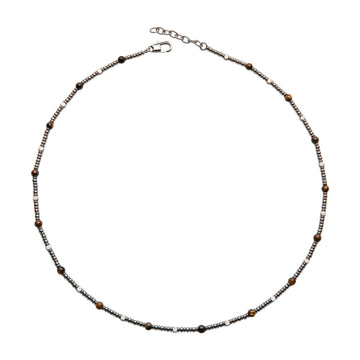 Unique & Co | Stainless Steel Necklace with Tigers Eye Beads