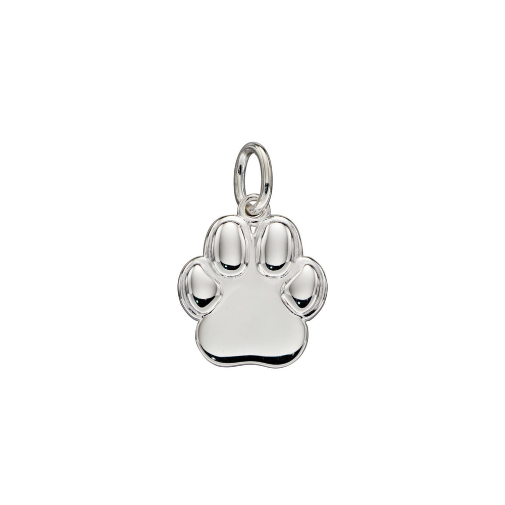 Sterling Silver Engravable Paw Print Charm