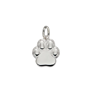 Sterling Silver Engravable Paw Print Charm