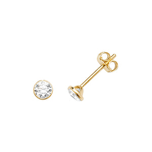 
            
                Load image into Gallery viewer, 9ct Yellow Round CZ Stud Earrings
            
        