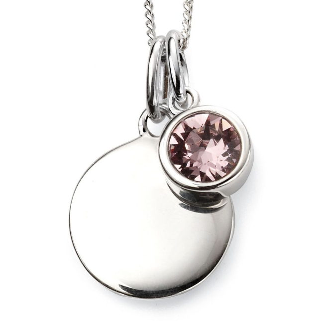 June Birthstone Pendant with Disc